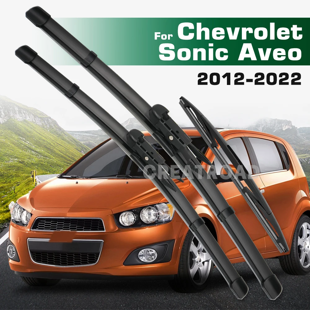 

GREATROAD Стеклоочиститель с левым и правым рулем, набор передних и задних щеток стеклоочистителя для Chevrolet Sonic Aveo 2012-2022, щетки для лобового стекла и окон