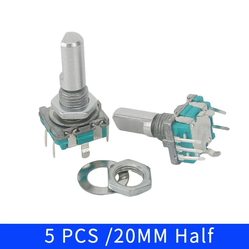 5 TEILE/LOS 20 Position 360 Grad Drehgeber EC11 w Push Button 5Pin Griff Lange 15/20 MM mit EINEM Gebauten Druckschalter