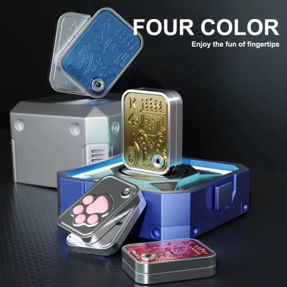 Portable Cat Paws Mechanical Card Pushing Sensory Push-Pull Rotating Fingertip Spinning Cute Mini Fidget Slider Office Desk
