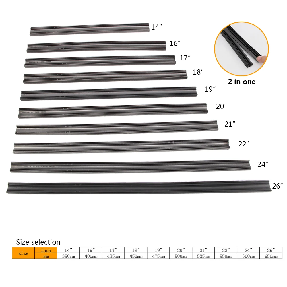 KOSOO Car Wiper blade Insert Natural rubber Strip strips 14