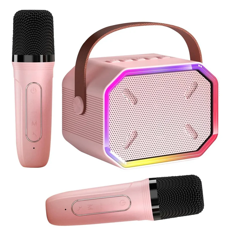 

B30C-Karaoke Machine For Kids & Adults, Portable Bluetooth Speaker With 2 Wireless Microphones For TV, Home Party Birthday-A Dur