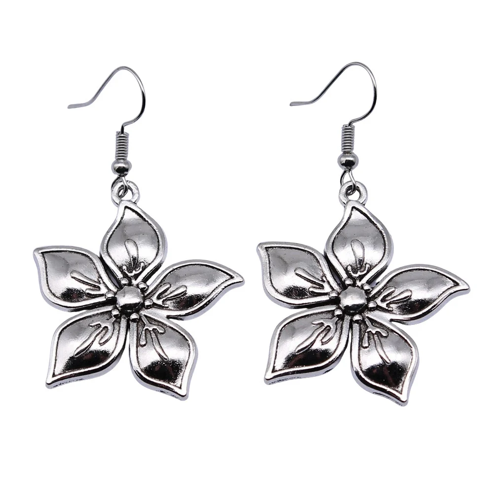 1pair Flowers elegant earrings for women men accessories Accessories for jewelry for you hook Size 18x19mm