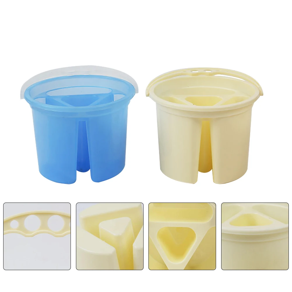 2 Pezzi Contenitore per Lavaggio Pennelli Portatile, Supporto per Lavaggio Penne da Pittura per Artisti, Secchio per Lavaggio, Bacino per Pennelli, Forniture Artistiche