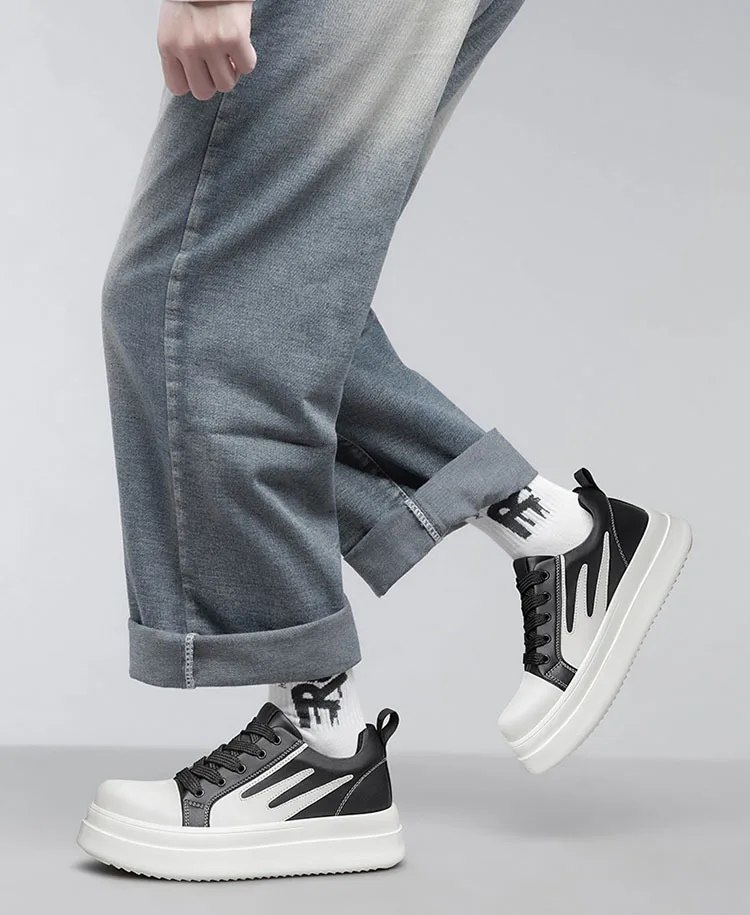Thick sole Stitching line Comfortable lining casual Waterproof Increase by 7 centimeters Casual height increasing shoes