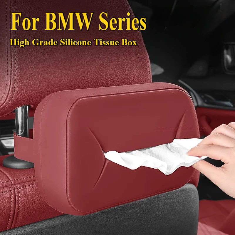 

For BMW i3/5/7 Series X1 X3 X5 High Grade Silicone Tissue Box Bag Car Interior Upgrade Modification Accessories