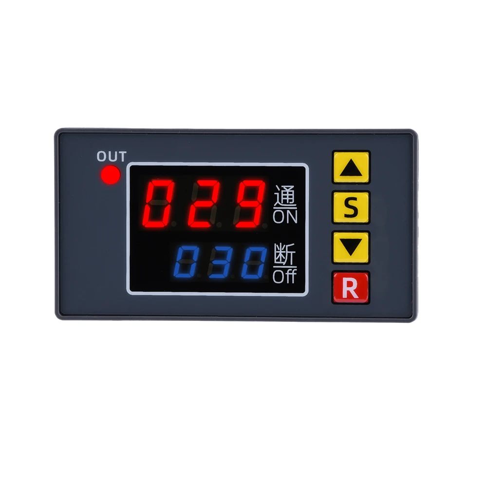 DC 12V AC 110V 220V Digital Time Delay Relay LED Display Cycle Timer Control Switch Adjustable Timing Relay Time Delay Switch