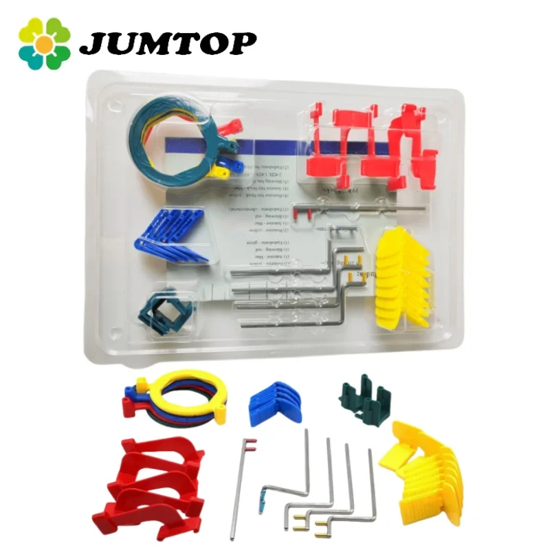 

JUMTOP 1 Set Dental X Ray Film Position Kit for X-ray Parallel Projection Colorful Aiming Rings Indicator Arms Bite Blocks