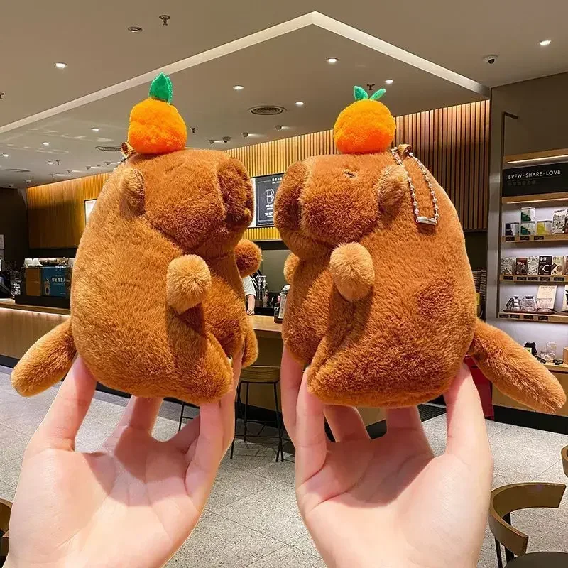 Capybara Wagging The Tail Plush Toy Bee Wings Capybara Stuffed Animal Keychain Bag Pendant Key Holdr Children's Gifts