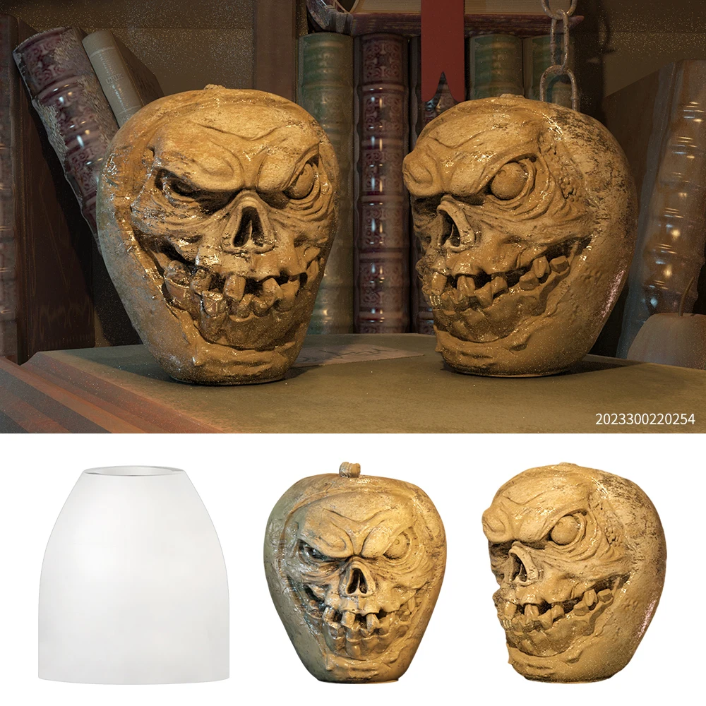 LZ014 3D Apple Shaped Monster Silicone Candle Mold Creative Plaster Horror Zombie Resin Mould Home Decoration