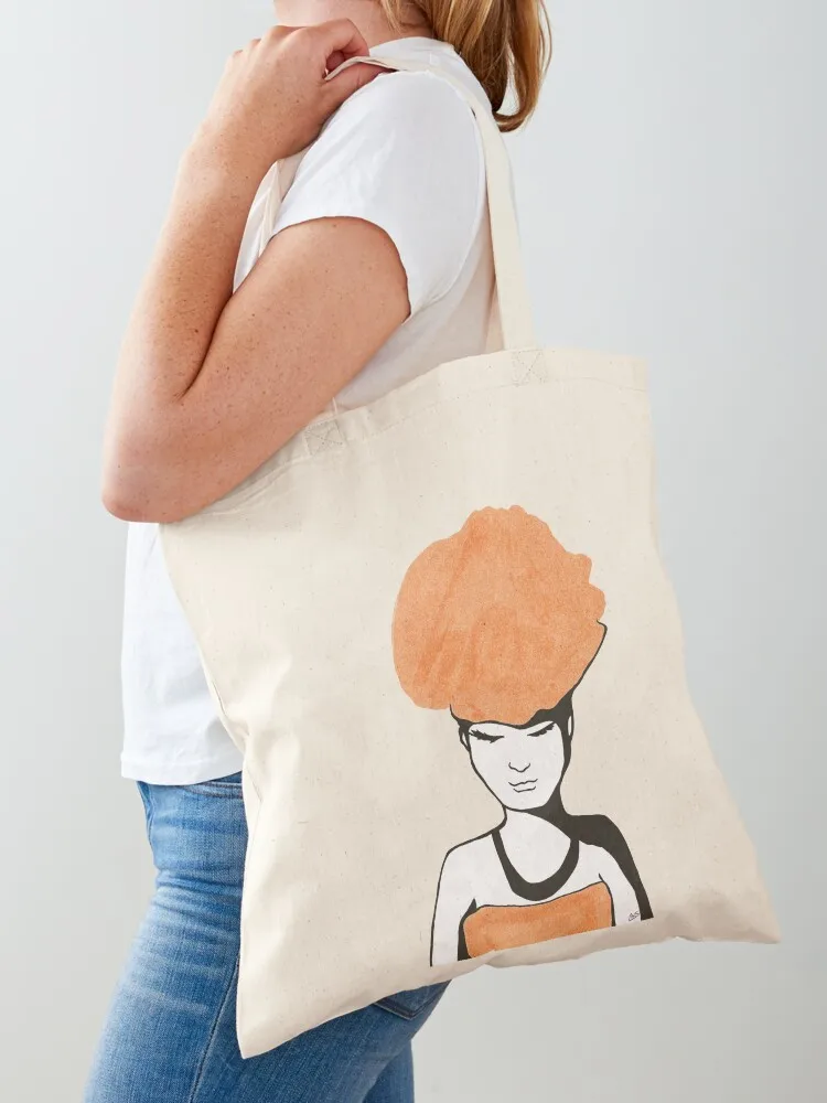 

The girl in orange Tote Bag Women's shopper shopping cart bags bag for beach Custom bag