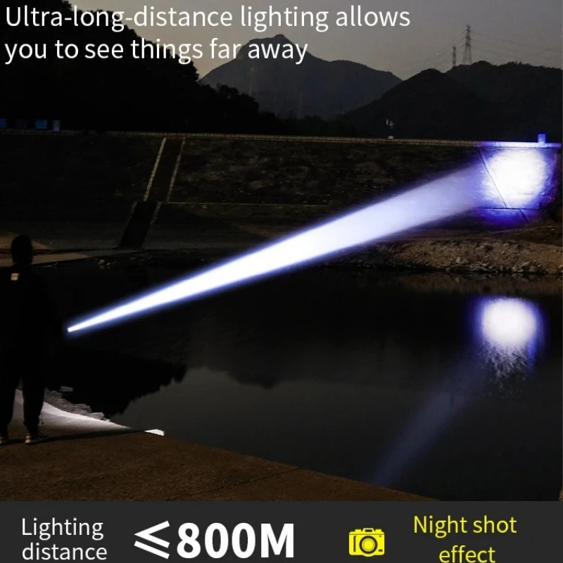 Powerful Flashlight Multifunctional Rechargeable Zoom Portable Torch Waterproof Camping Fishing Emergency Lanterns Flashlights