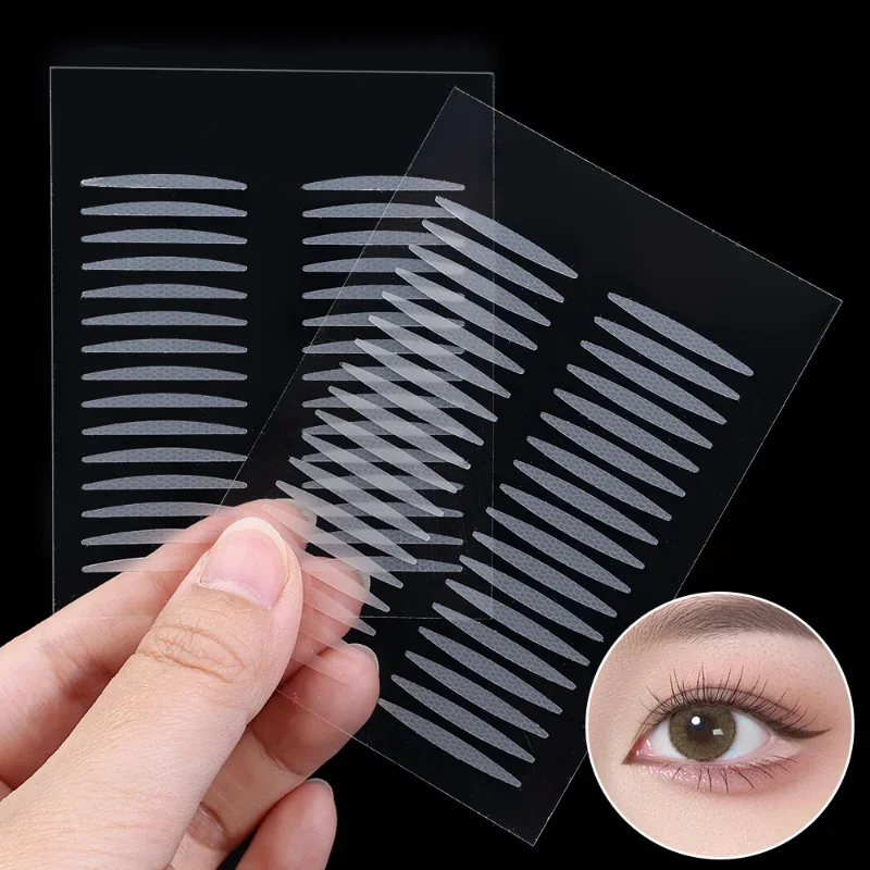 Waterproof Mesh-Lace Eyelid Sticker 6 Sheet Invisible Self Adhesive Transparent Slim/Wide Double Eyelid Tape Natural Eyes Makeup