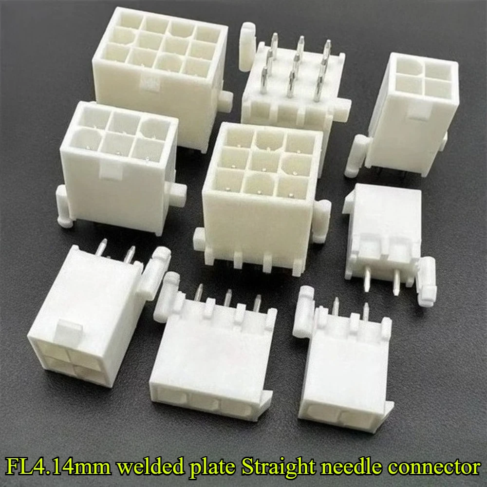 

5-100Pcs/lot FL4.14mm Welded Plate Straight Needle 2P/3P/4P/6P/9P/12P Connector FL-2A3A4A6A9A12A Needle Seat Plugin HX41406