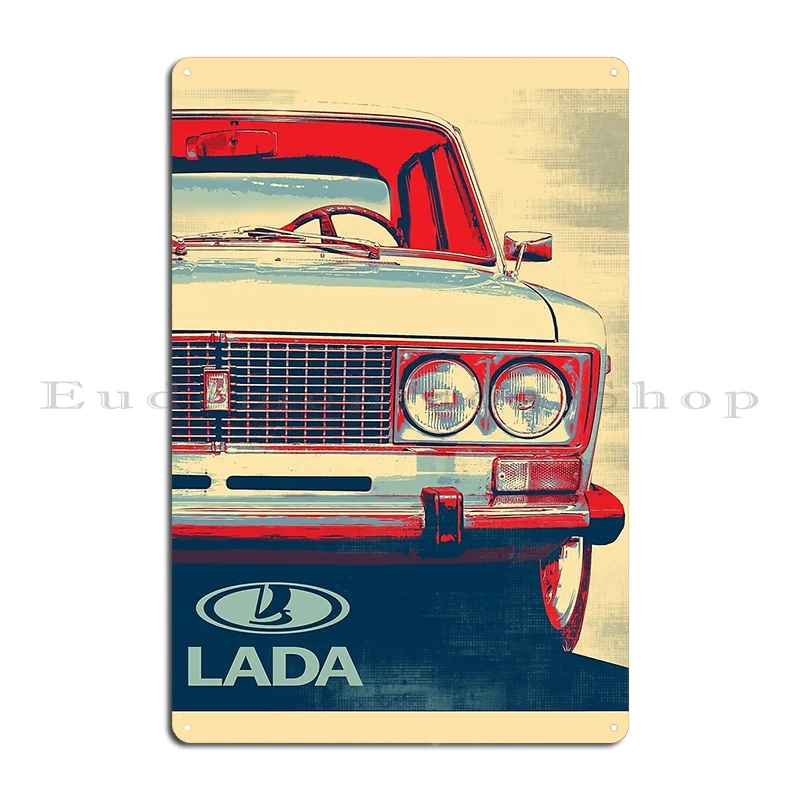 Volga Russian Classic Car Gaz 24 Metal Plaque Poster Club Home Funny Plaques Party AvtoVAZ Lada Tin Sign Poster