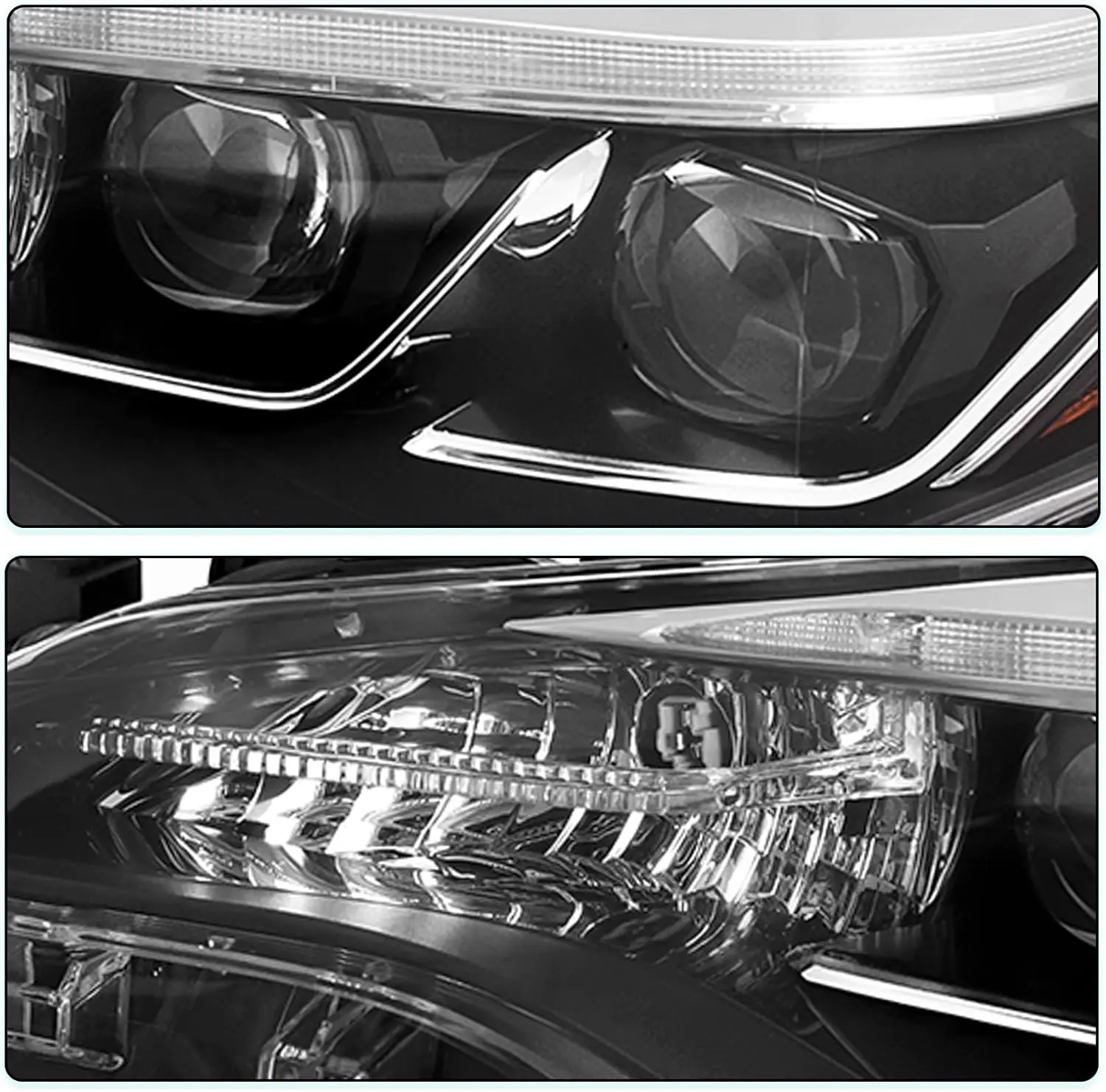 مجموعة مصابيح أمامية مع DRL لـ 2017 2018 2019 تويوتا كورولا كورولا SE XLE XSE سيدان مصابيح أمامية للركاب الأيمن وL