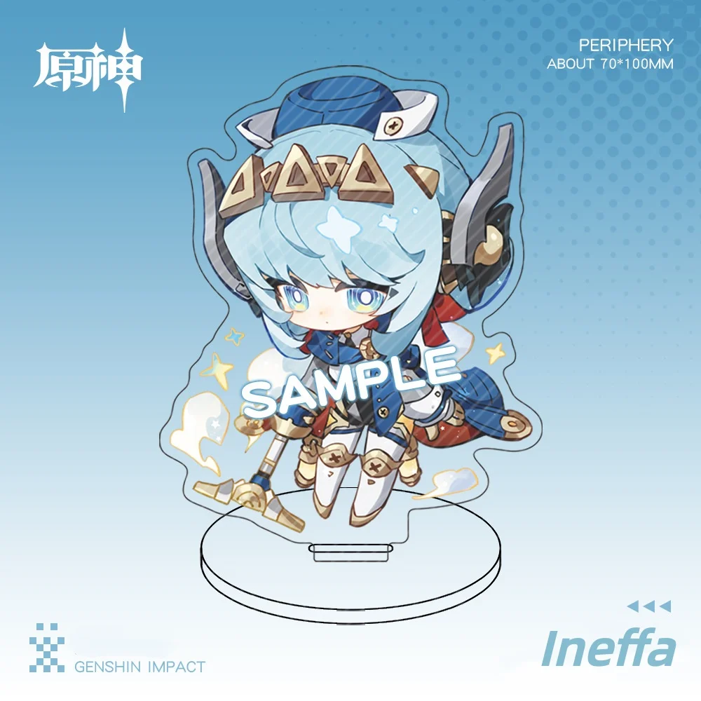New Genshin Impact Character Stand Flins Nefer Lauma Ineffa Aino Cartoon Anime Tabletop Acrylic Ornament Game Cute Badge Gift
