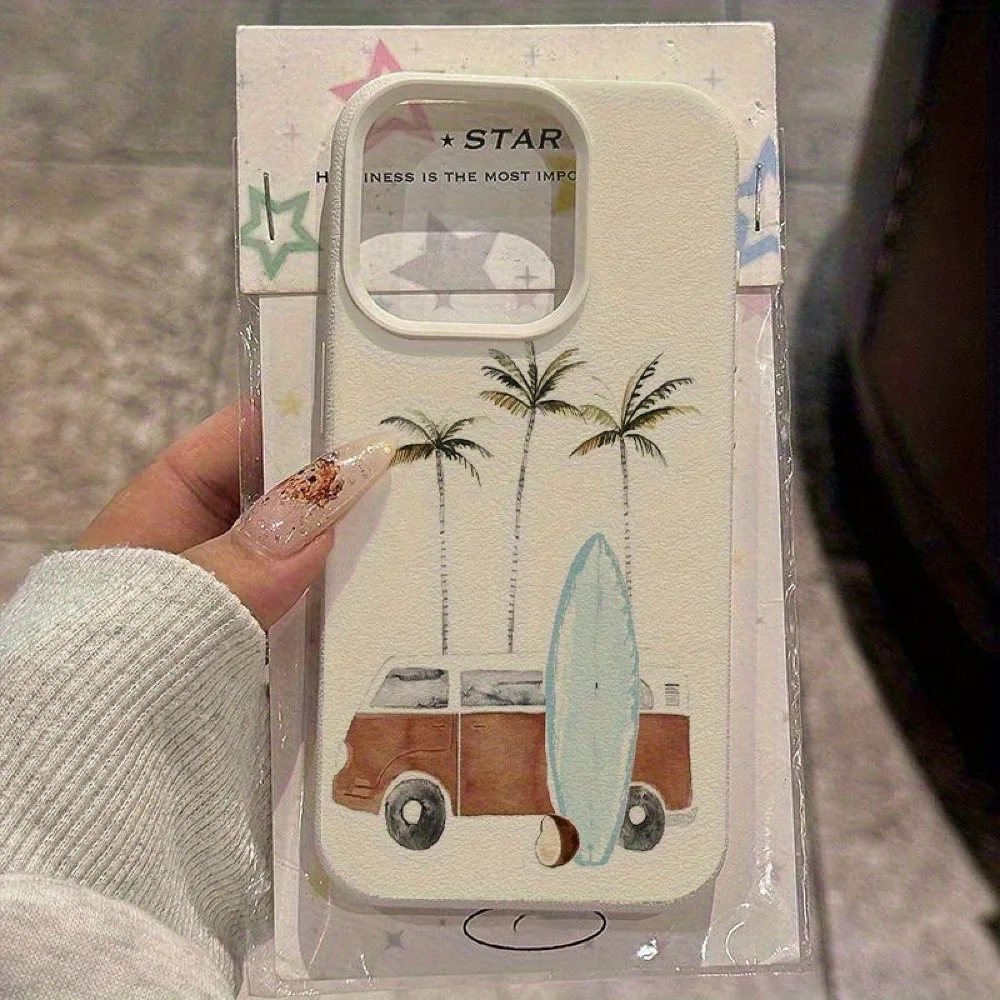

Vacation Palm Tree Surfboard Pattern TPU Case Suitable For IPhone17/IPhone17 Air/IPhone17 Pro/IPhone17 Pro Max/16 Pro Max/15 Pro