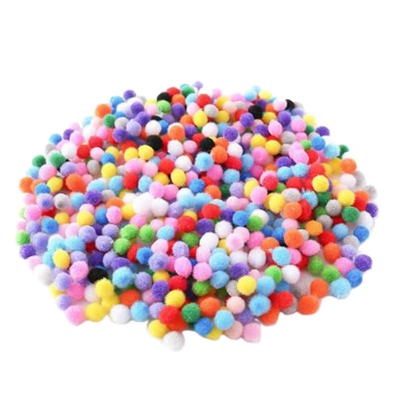 Bola de Pompons redondos macios, cores misturadas, decoração DIY, artesanato, Hobby Supplies, 10mm, 500 Pcs