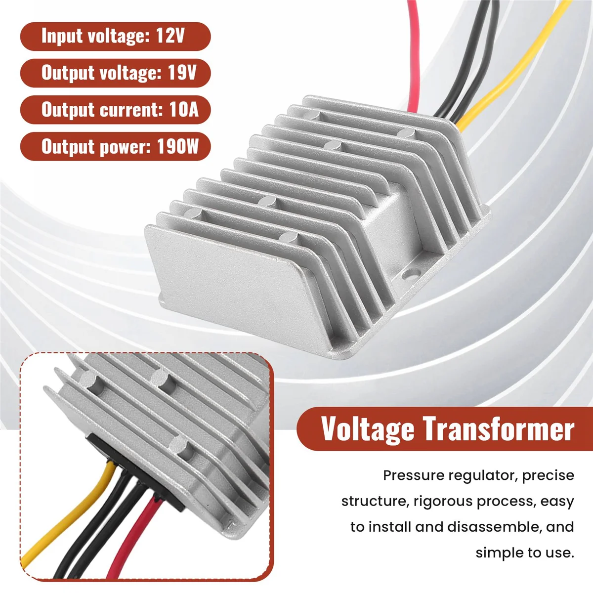 جديد تيار مستمر إلى تيار مستمر 12 فولت إلى 19 فولت 10a خطوة المتابعة دفعة تيار مستمر تيار مستمر محول طاقة 190 واط لإمدادات الطاقة للكمبيوتر المحمول سيارة