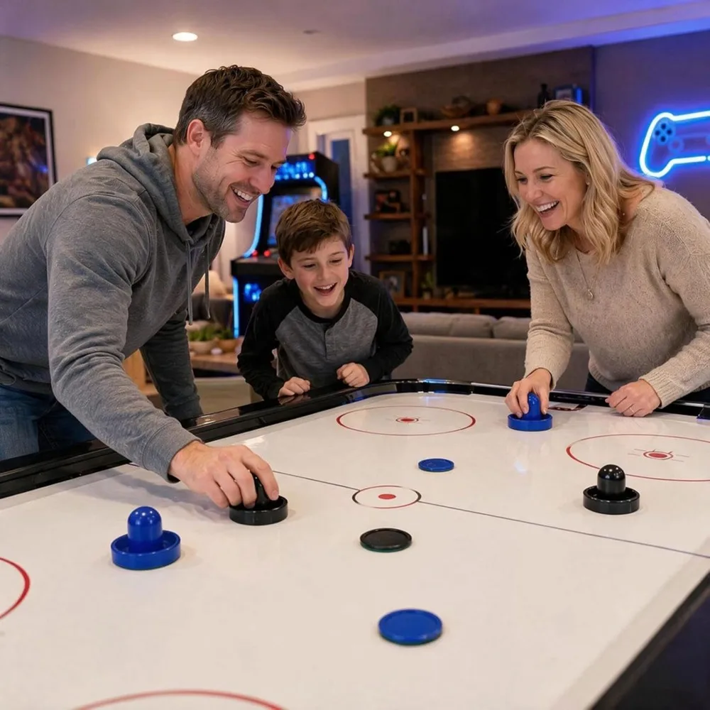 ABVL-Air Hockey Pucks And Paddles, Goal Handles Pushers Air Hockey Replacement Parts For Game Tables