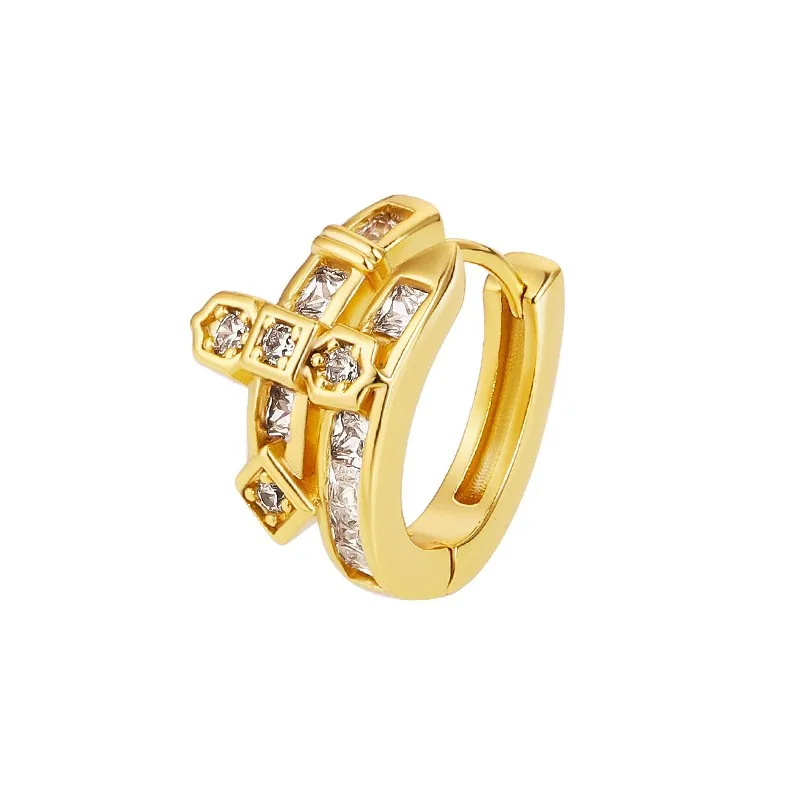 أقراط سيف عابرة للحدود للرجال والنساء ، عدالة الشارع ، موضة اوربيه ، مليئة بالألماس ، 1 * *