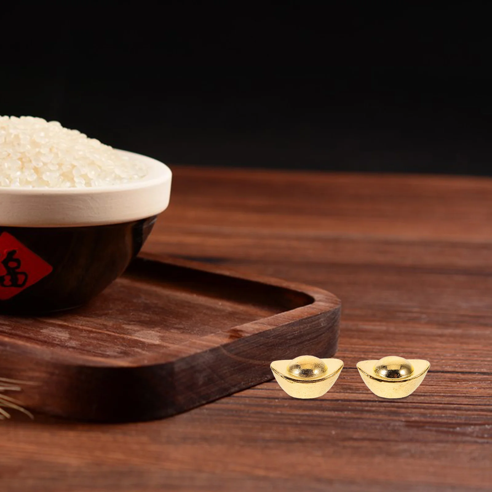 

100 Pcs Alloy Ingot Decor Mini Chinese Wealth Yuanbao Zinc Desktop Ornament Prosperity Symbol Home Office Enhancer