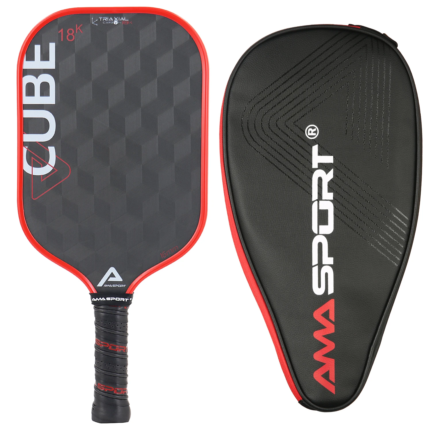 

AMASPORT Pickleball Paddle Professional 18K Raw Carbon Fiber Thermoformed Friction with Edge Pickle Ball Racket for Training