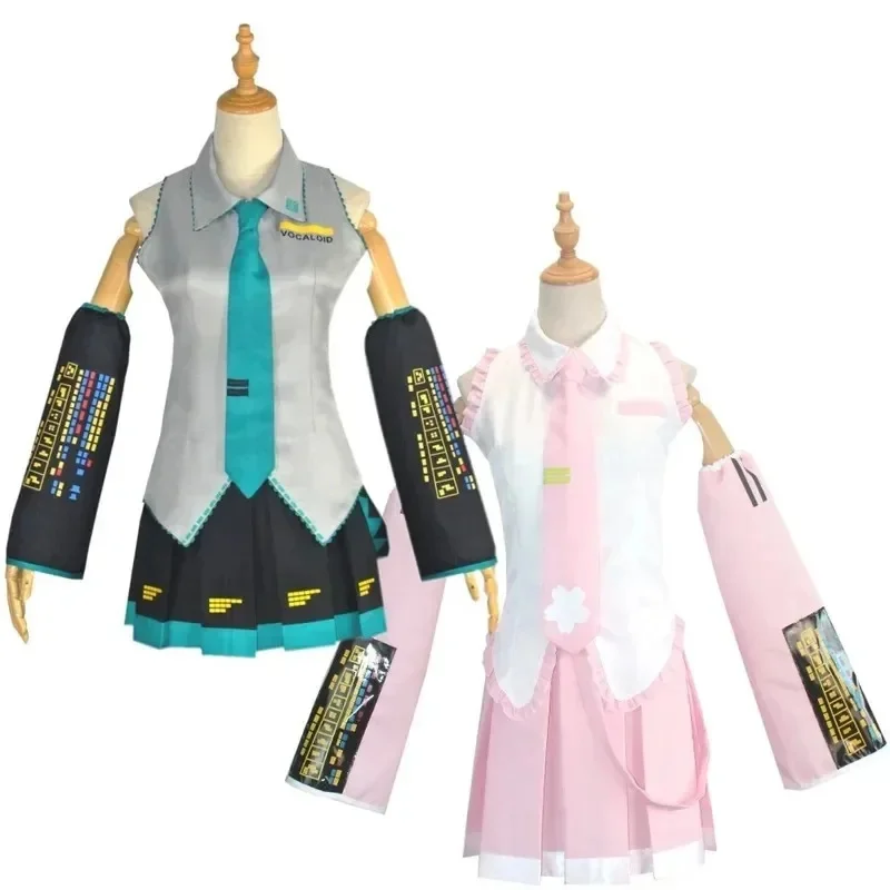 2026-nuevo-disfraz-de-cosplay-de-anime-para-principiantes-sakura-vocaloid-miku-falda-midi-rosa-peluca-uniforme-para-mujer-vestido-de-fiesta-de-carnaval