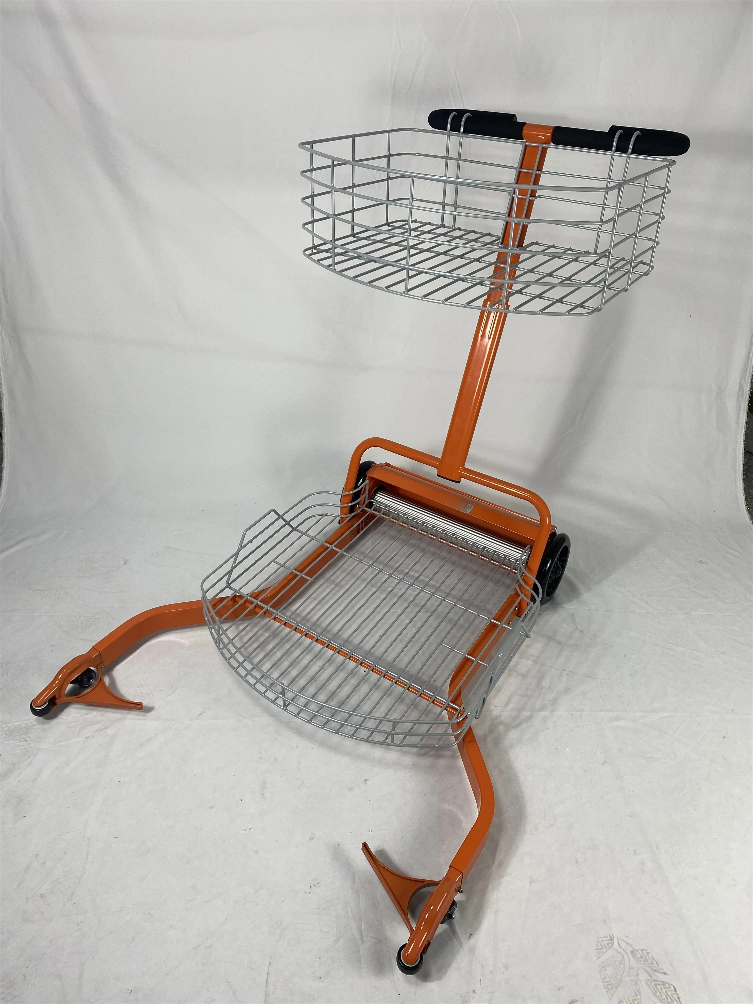 Aluminium Automatic Ball Receiver Tennis Ball Collector Machine Training Orange Steel Court Pick Up Hand Push