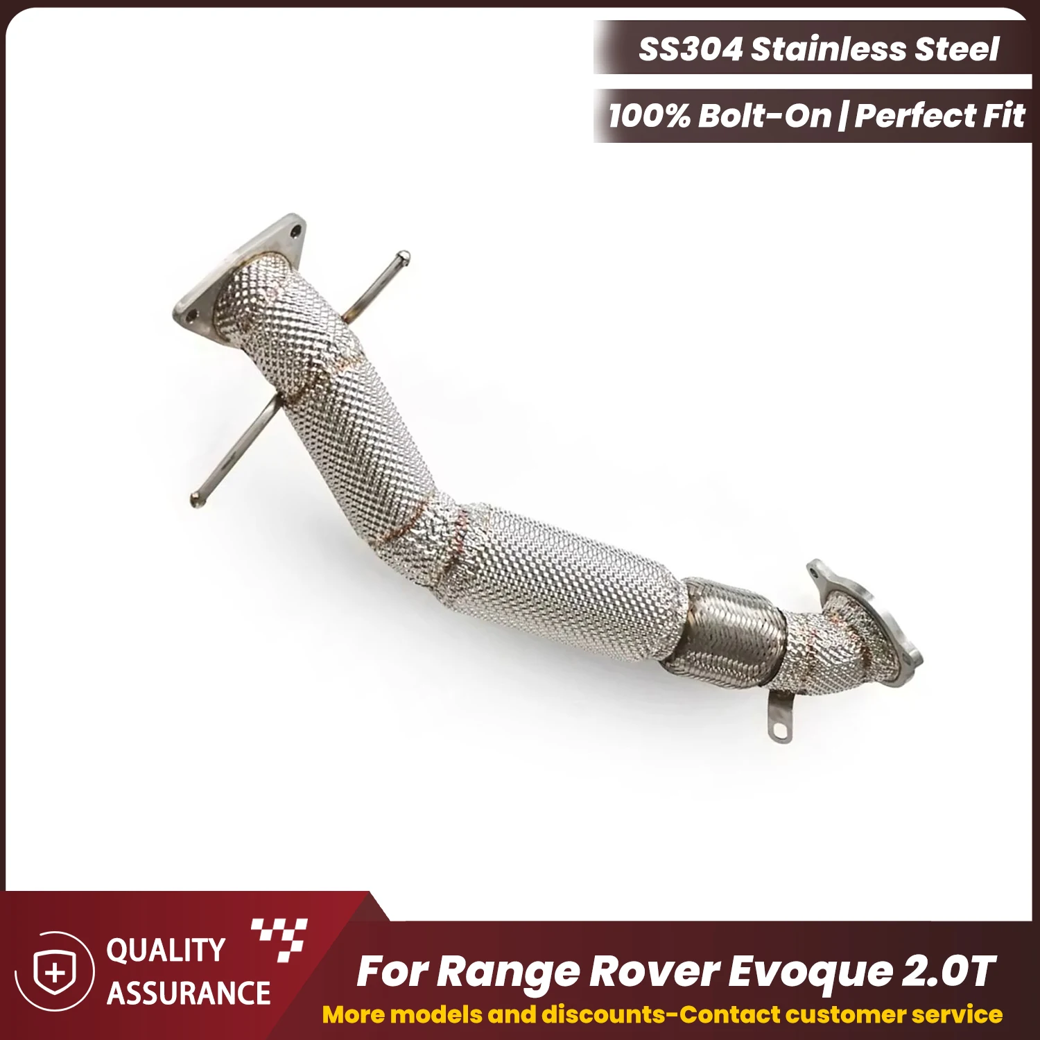 

High Flow Performance ECCF Sport Downpipe With Heat Shield For Range Rover Evoque 2.0T Easy Installation