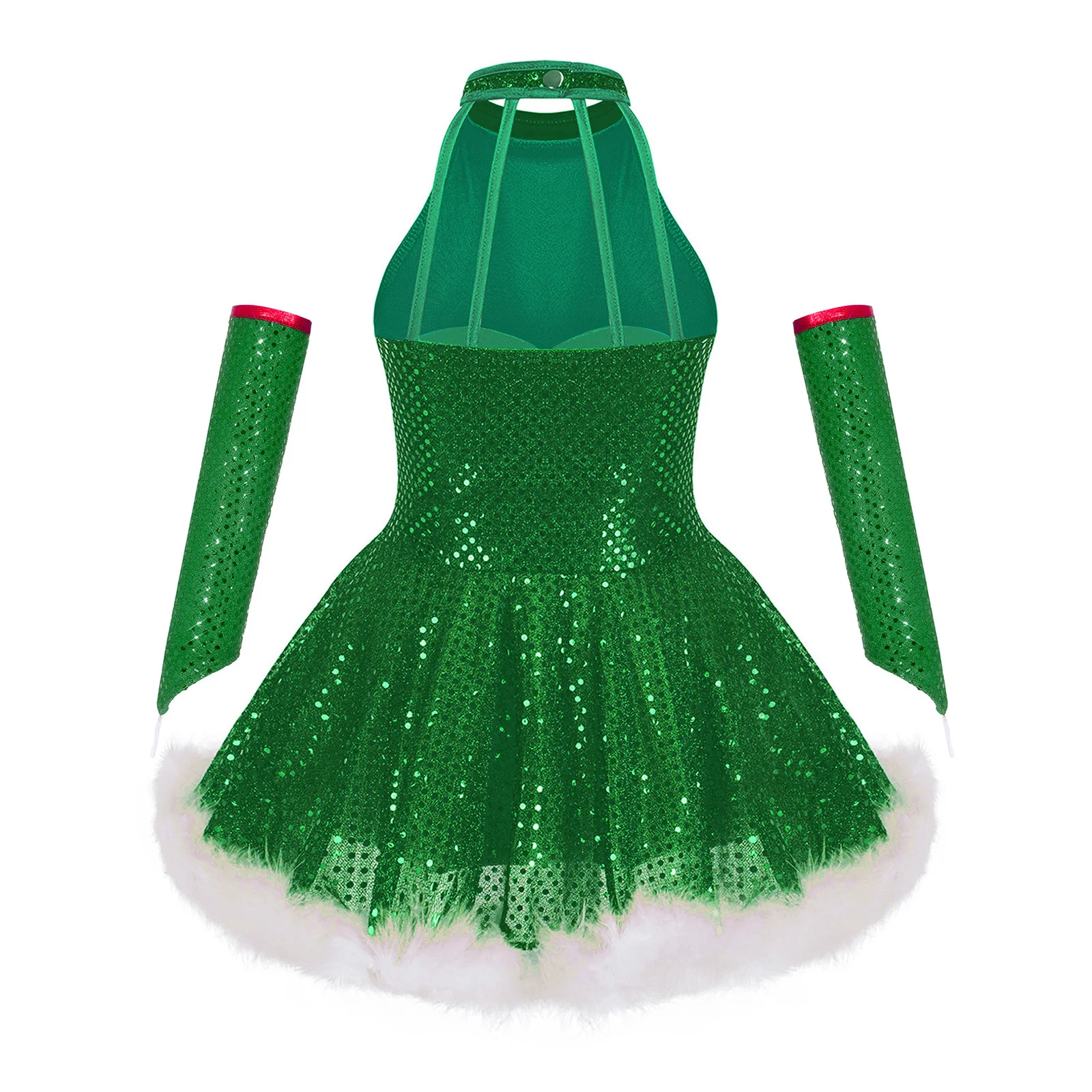 الفتيات الباليه توتو ملابس رقص وتتسابق الرسن لامعة الترتر عيد الميلاد زي الفني الشكل التزلج التدوير يوتار فستان #2