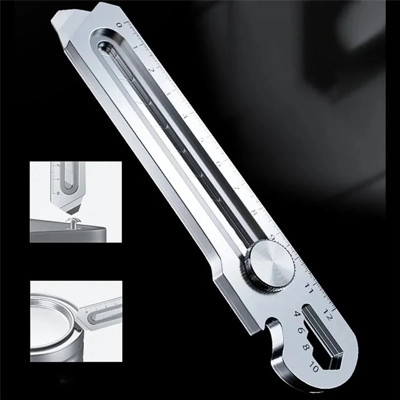 Popular 6 In 1 Multifunction Stainless Steel Utility Knife Tail Break Design/Ruler/Bottle Opener Retractable Box Cutter