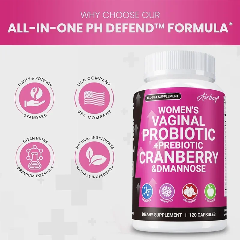 Suplementos femininos - promove a saúde do trato urinário, reduz coceira e ressecidade, suporte vaginal