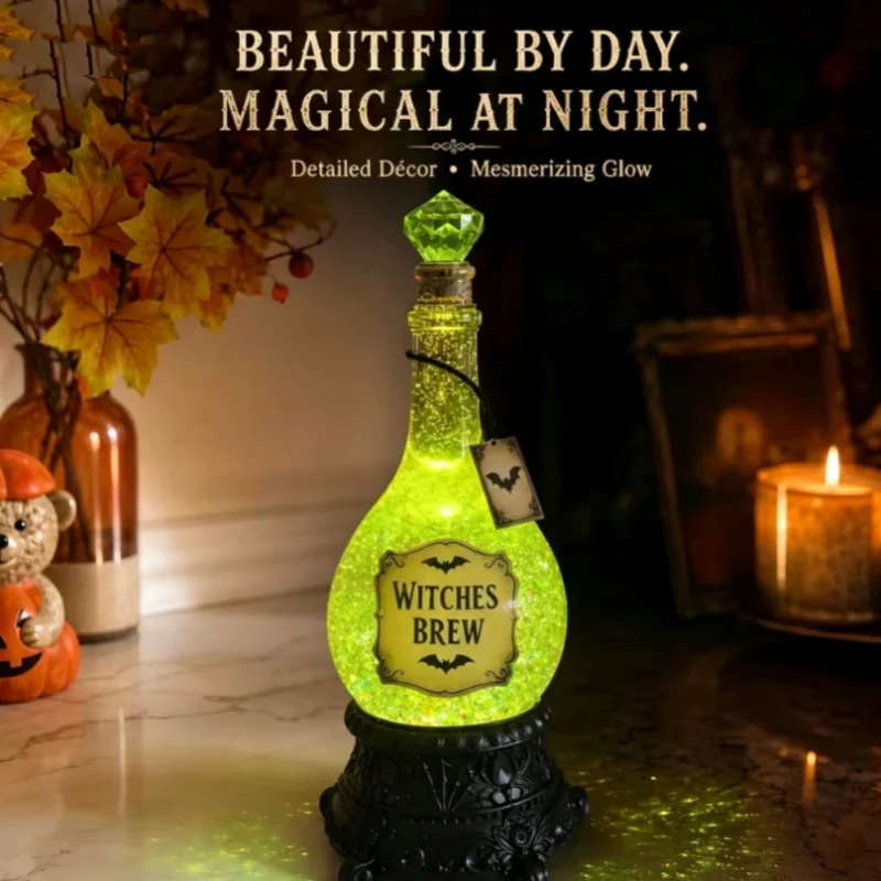 Witch Apothecary Potion Bottle Halloween Resin Figurine Magic Desktop Tabletop Scene Decor Spooky Creepy Ornament For Home Shelf