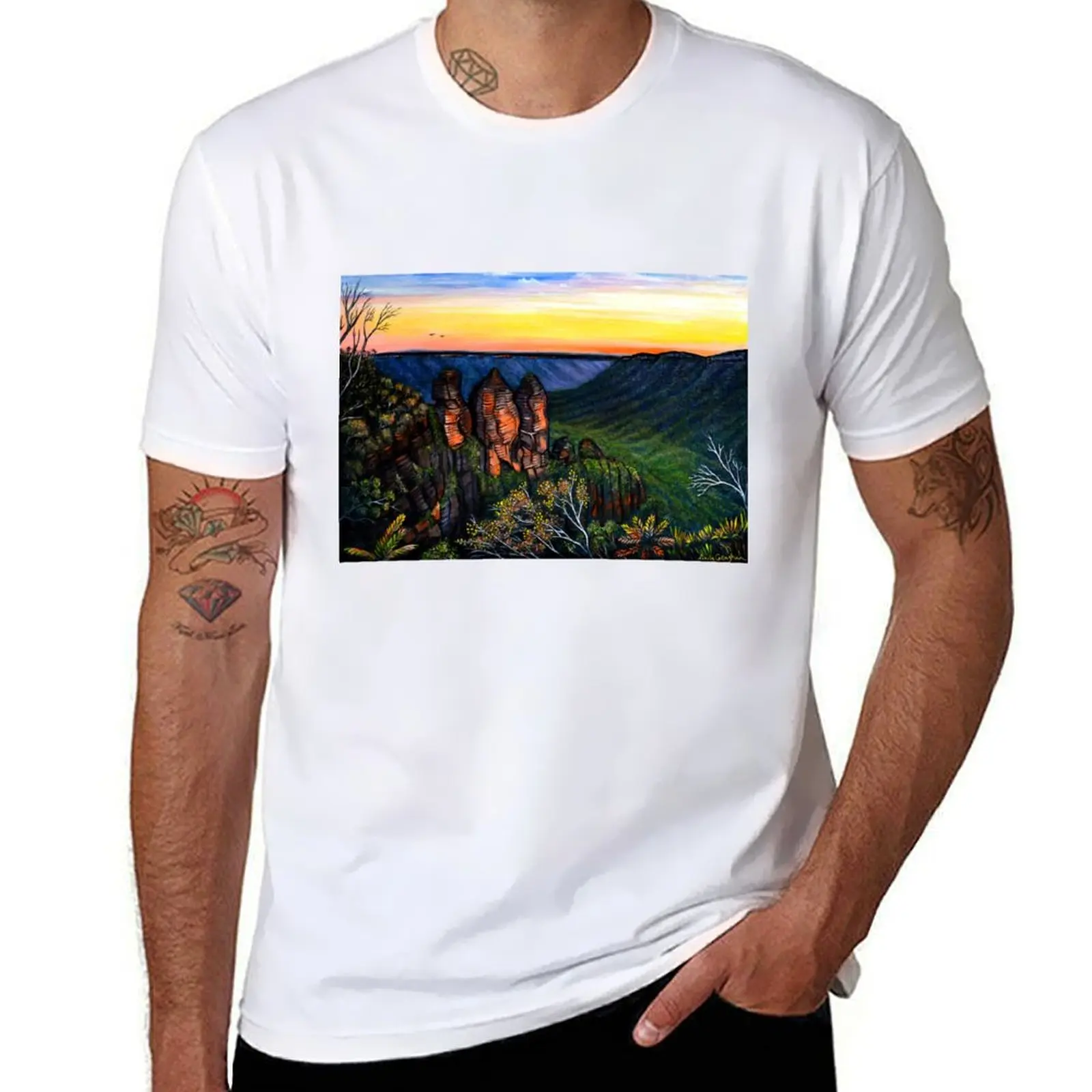 

with t t vintage prints for shirts Mountains graphic man shirts T-Shirt Sunset Blue