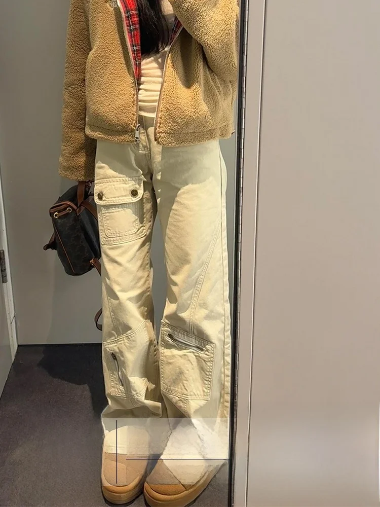 

Джинсы женские прямые расклешенные в стиле High Street, больших размеров, для осени и зимы, повседневные, с эффектом утяжки, модель Hoof Pants, различные...