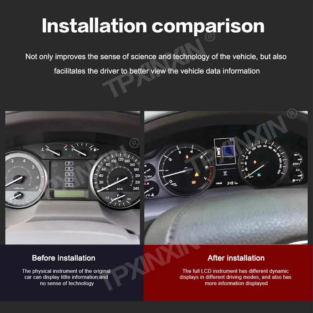 For Toyota Land Cruiser 200 LC200 2008~2020 Instrument Display Speed Meter LCD Cluster Car Radio Multimedia Player GPS Navi