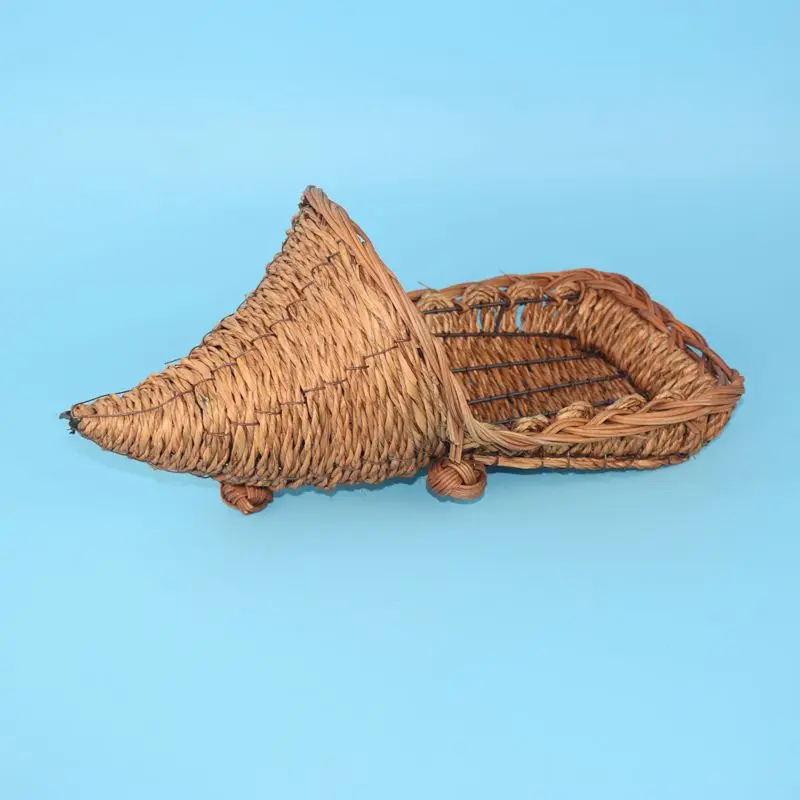 

Bamboo Horns Hand Weaving Storage Basket Handicrafts Plant Weaving Storage Ornaments Horn Bamboo Basket Fruit Bread Food Saving