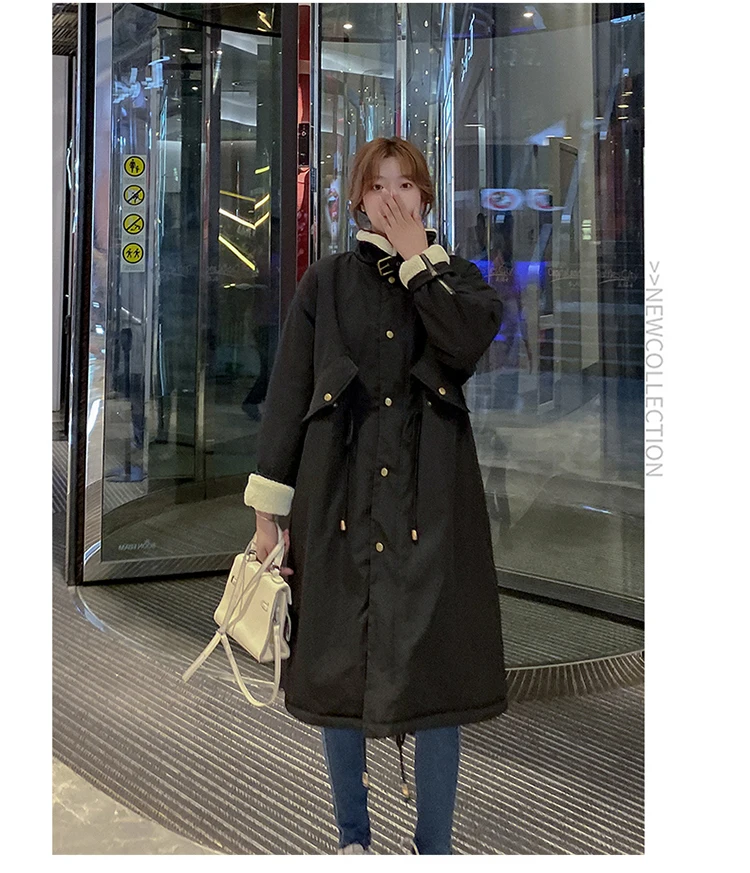 Down Cotton Parkas Jacket Women's Mid-length Over The Knee 2025 New Korean Loose Fashion Winter Padded Female Thickened