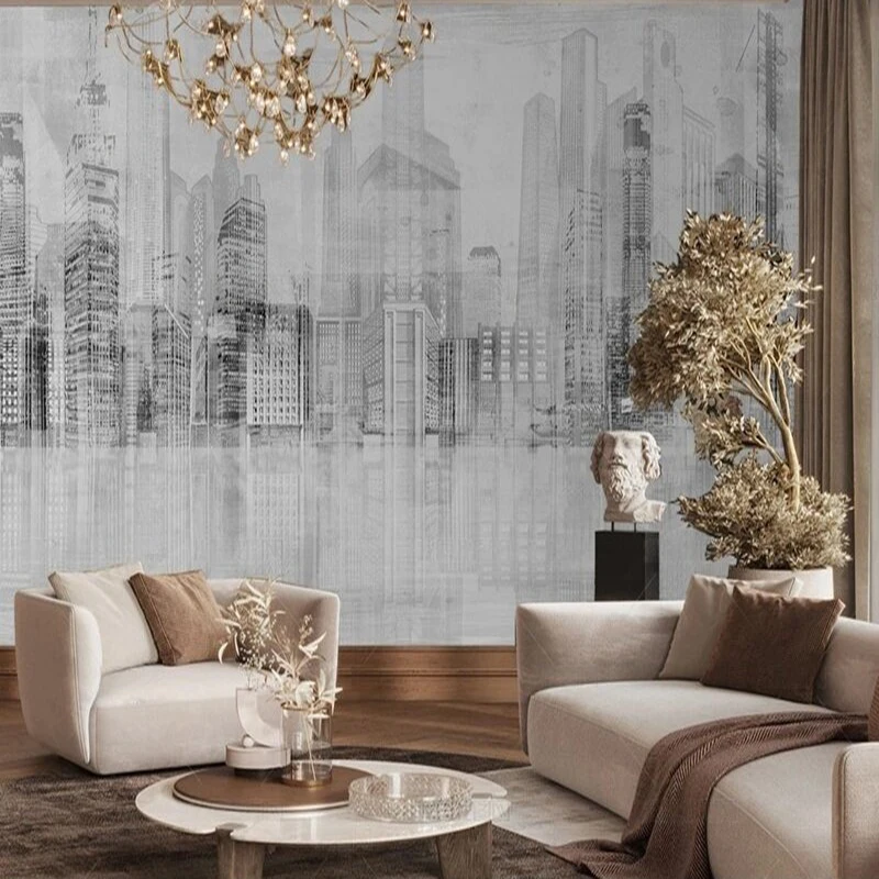 Original urban silhouette landscape pictures TV bedroom home decoration background wall