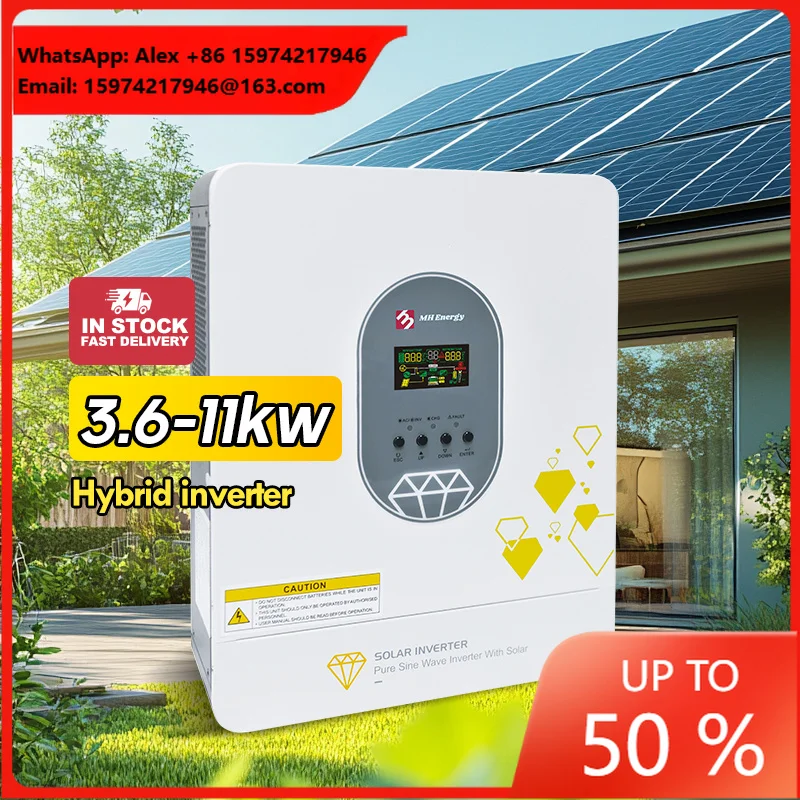 Hybrid Solar Inverter 3.6KW 5KW 6KW 10KW 48V Pure Sine Wave 220/230/240V On/Off Grid Hybrid Solar Inverter