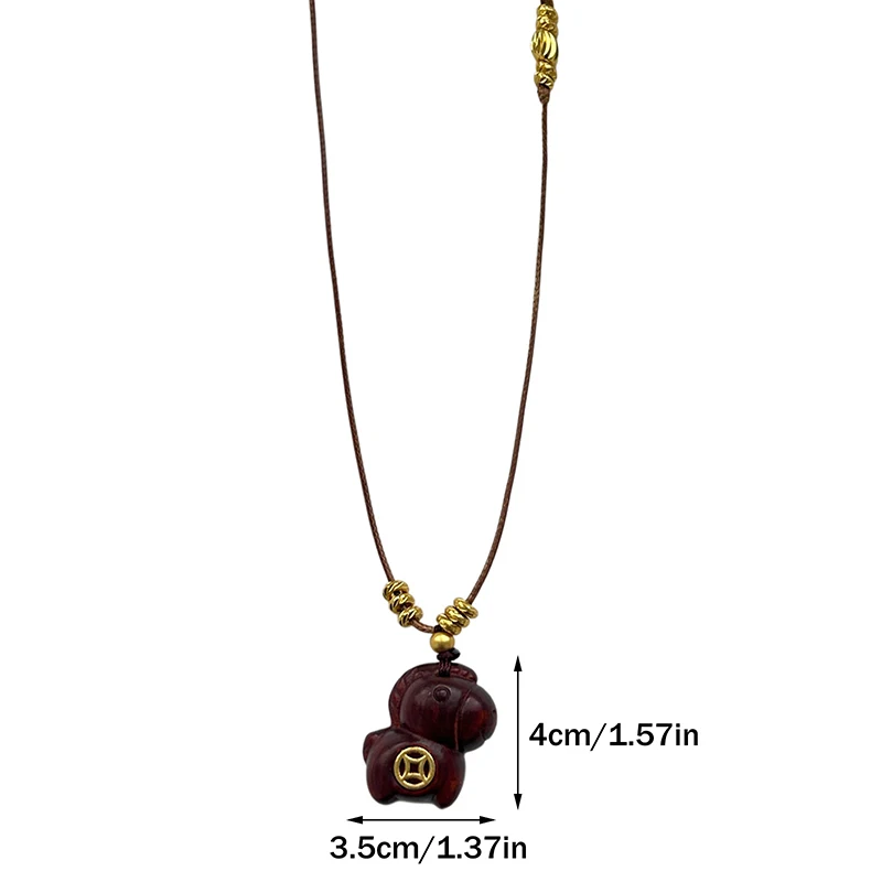 خشبية الكرتون الحصان قلادة القلائد للنساء الإناث الرجعية سترة سلاسل قابل للتعديل حبل طويل سلسلة اليومية مطابقة Accessori #6