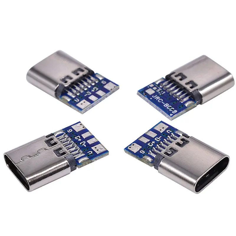 1-10pcs USB 3.1 Type C Connector 14 Pin Female Socket Receptacle Through Holes PCB 180 Vertical Shield USB-C1
