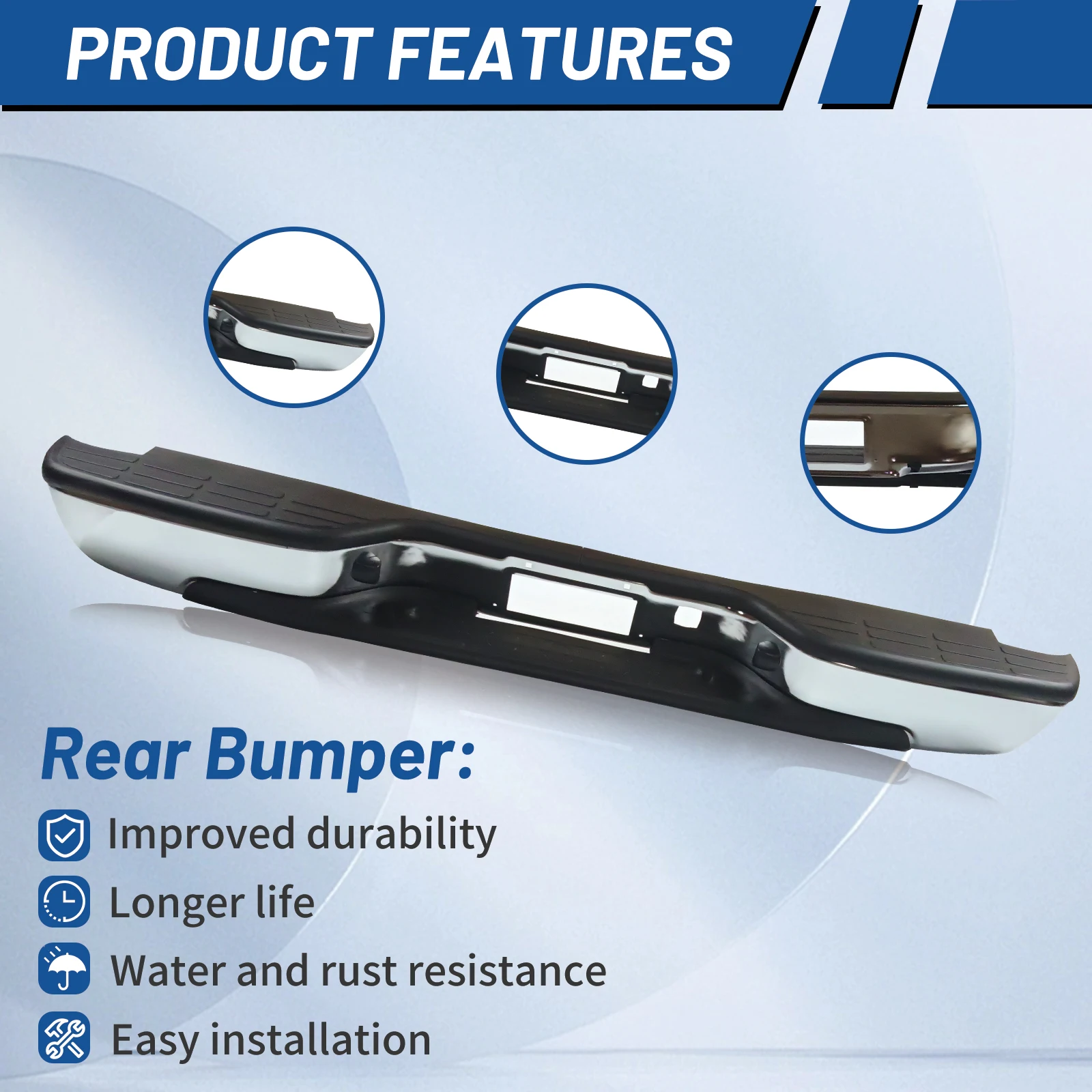 المصد الخلفي لفتحة مستشعر 99-07 Silverado/Sierra 1500 2500 W/O