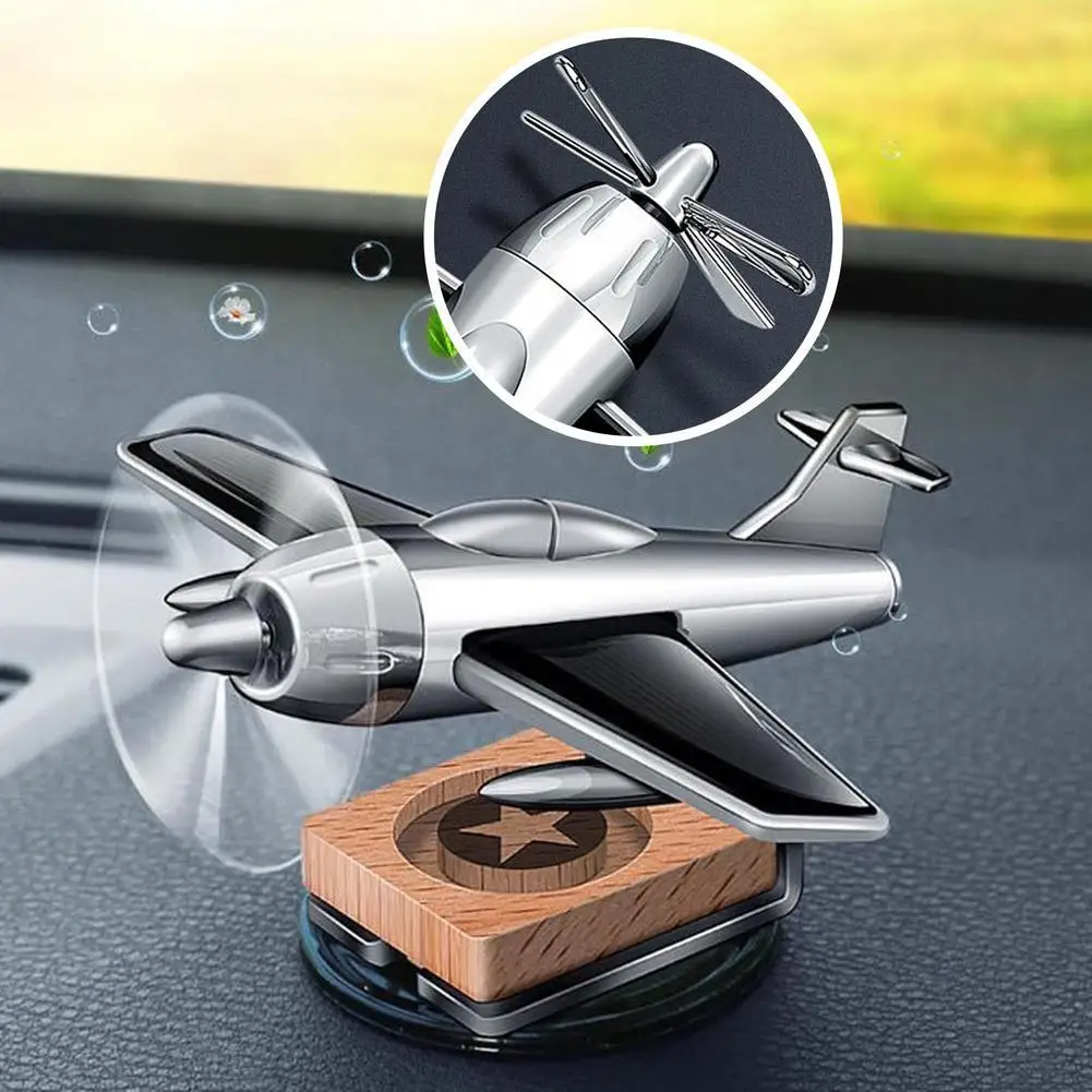 Car Aromatherapy Solar Airplane Decoration Solar Aircraft Vehicle Ornaments Car Interior Decoration Supplies