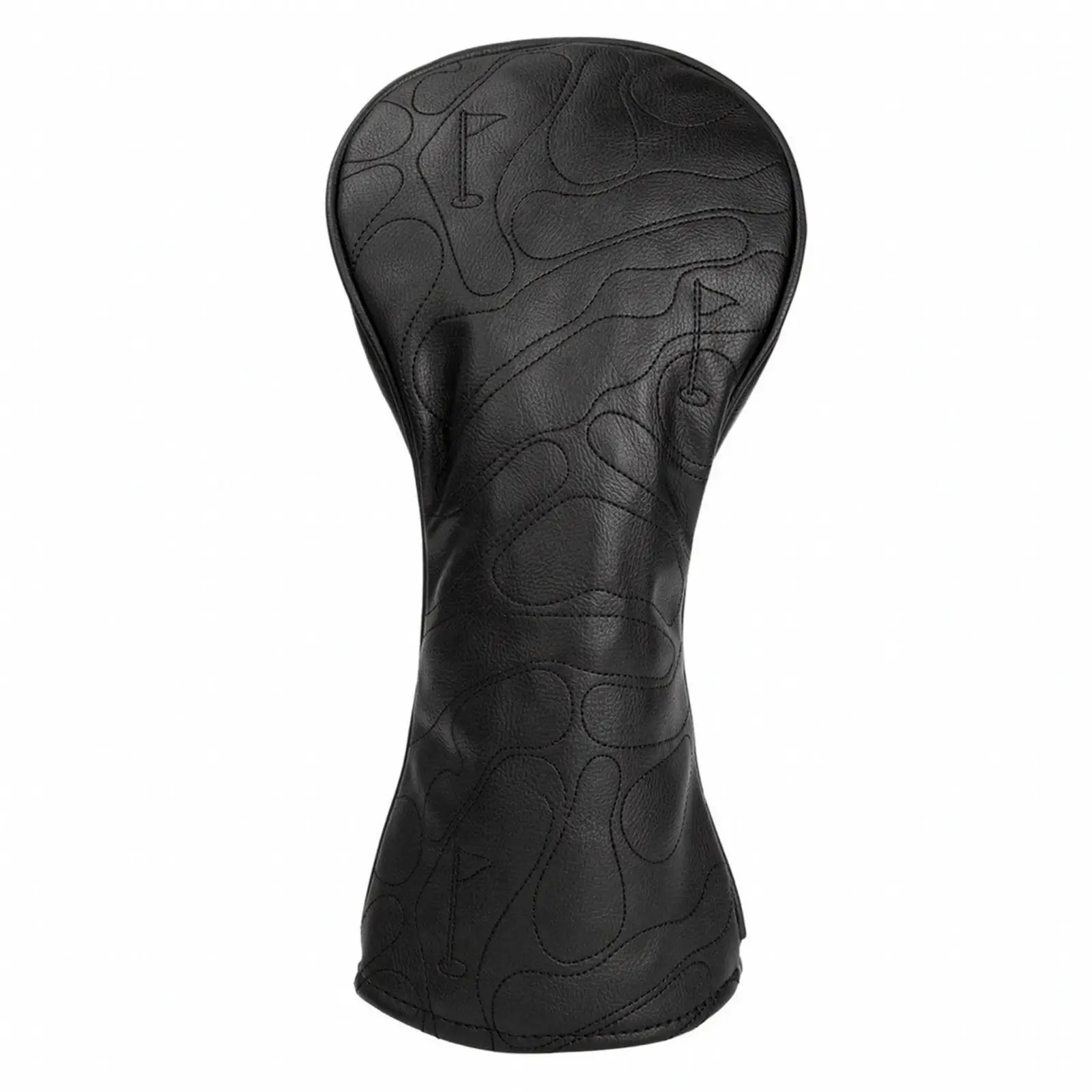Golf Iron Head Cover with Magnetic Putter Keeper for Club Protection in Golf Bag with Sleek Black PU Leather Finish