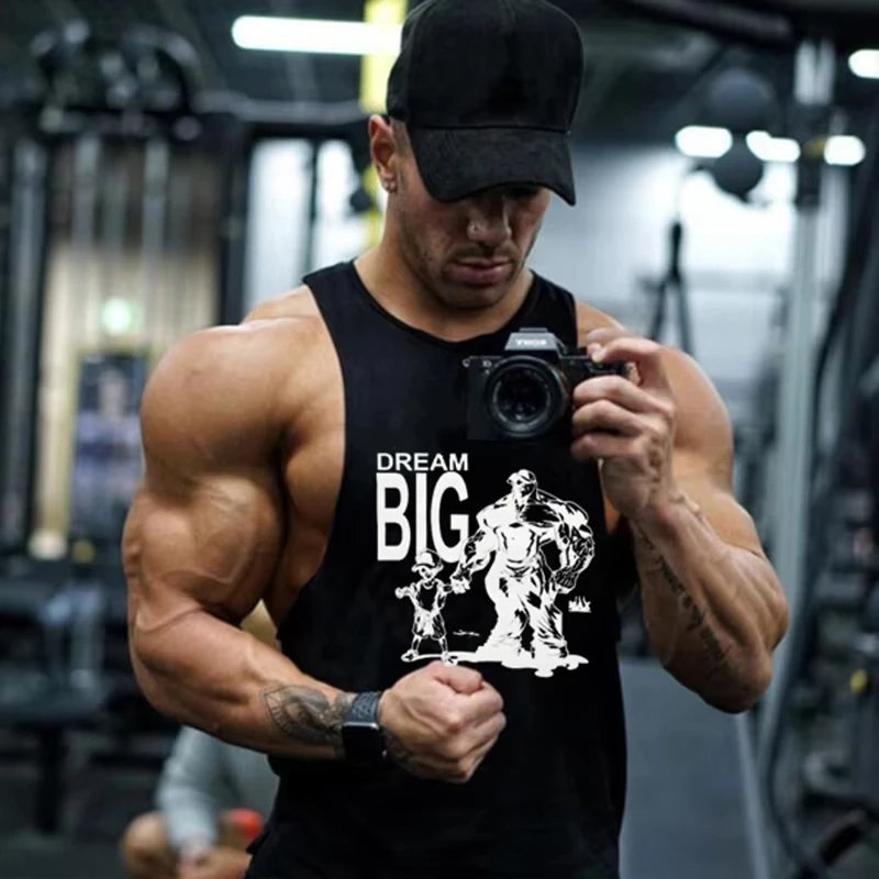 

Fashion Fitness Men's Tank Top Style 3D Print Fitness Oversized Y2K Sleeveless Tee Summer Casual Breathable Refreshing Run Vest