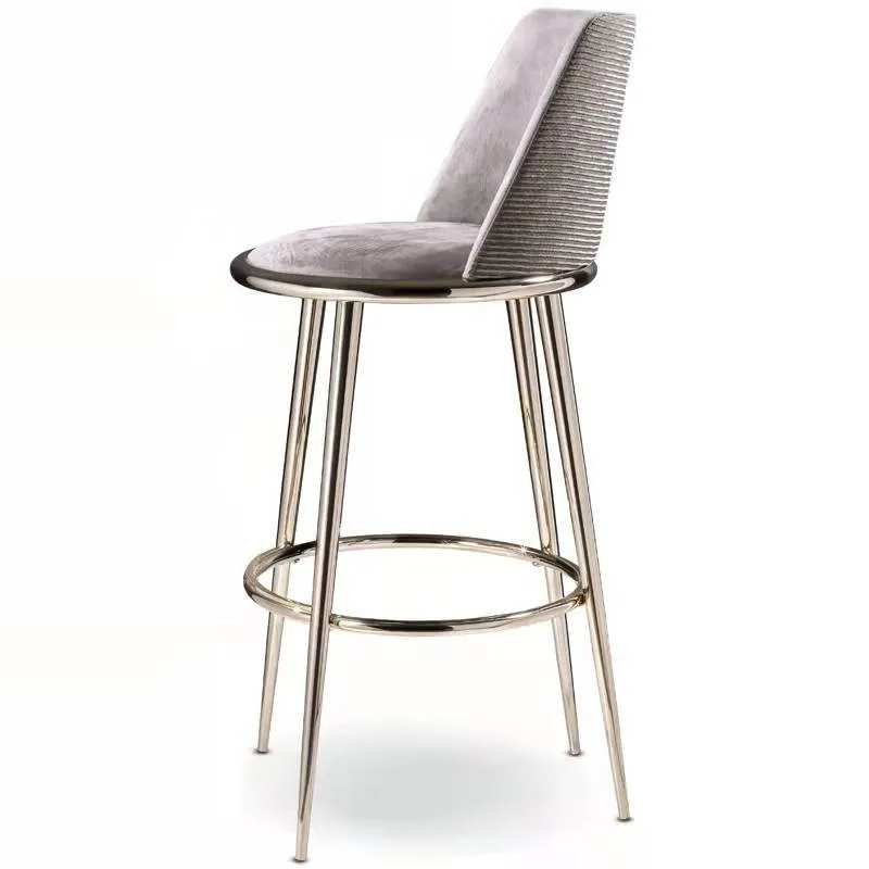 

Postmodern bar chair Nordic designer light luxury wrought iron front desk home coffee back chair
