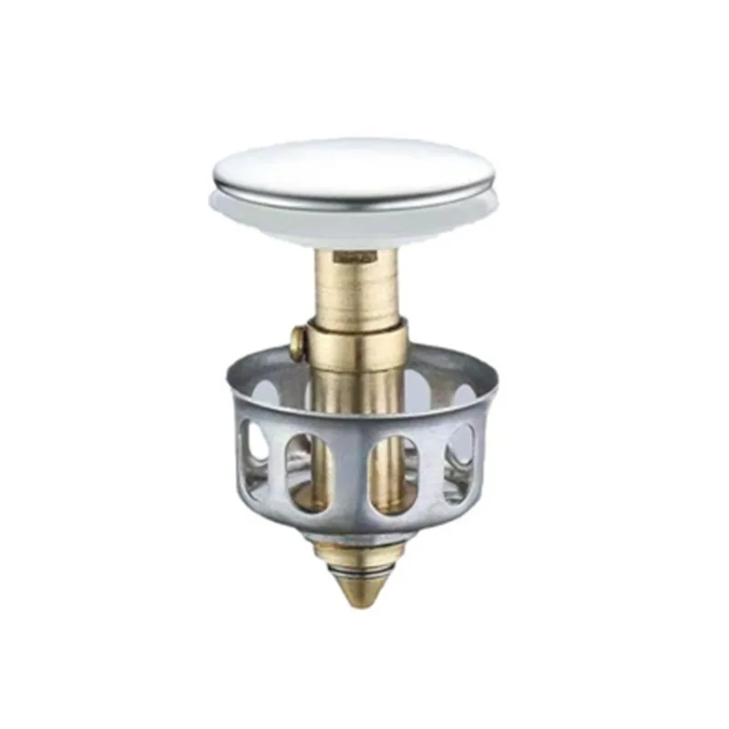 

Modern chrome stainless steel push-out drain plug for bathroom washbasins quick release drain plug attachment