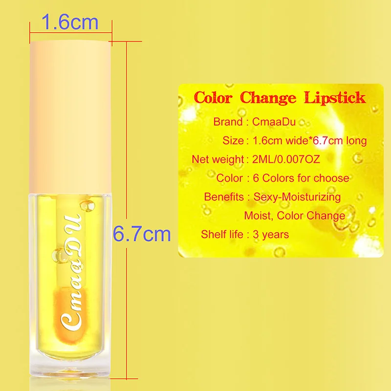 Fresh Fruit Lip Balm  Temperature Color Changing Moisturize Lip Oil strawberry Lipstick Lasting Lip Gloss tool Cosmetic makeup